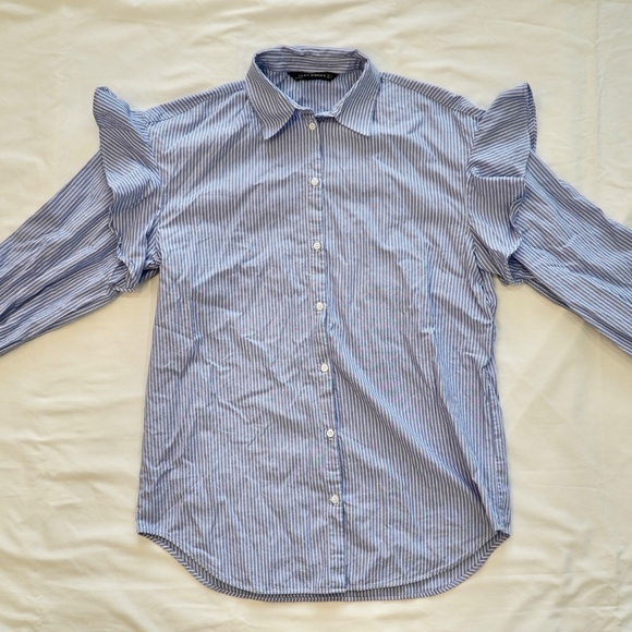 Zara Top Set | Striped Business Casual Shirts Light blue basic - Picture 11 of 11